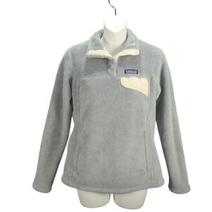 Patagonia Women Re-Tool Snap-T Pullover Fleece Jacket Gray Small Polartec Hiking